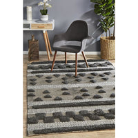 Quivira 473 Charcoal Grey Patterned Modern Rug - Rugs Of Beauty - 2