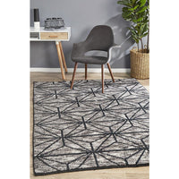 Quivira 477 Charcoal Grey Web Multi Coloured Patterned Modern Rug - Rugs Of Beauty - 2