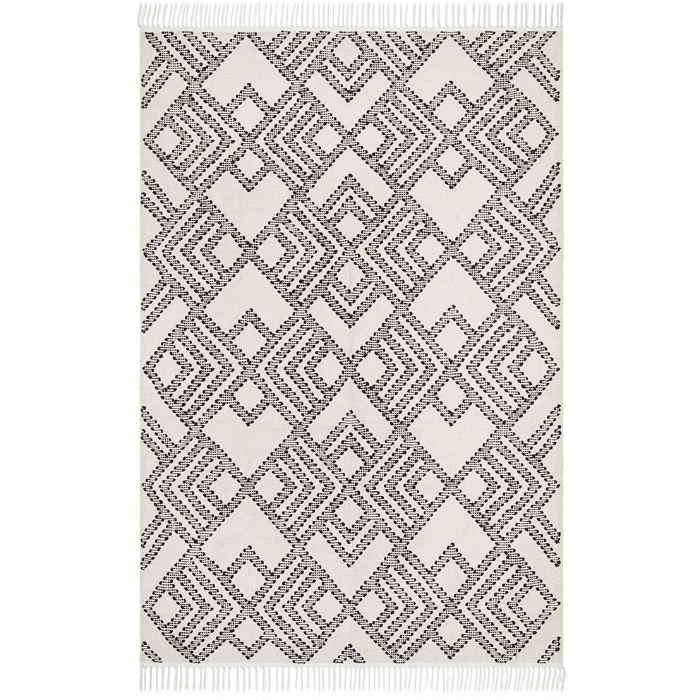 Quivira 479 Beige Black Abstract Patterned Modern Rug - Rugs Of Beauty - 1