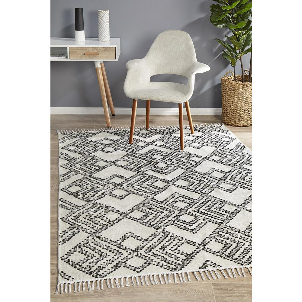 Quivira 479 Beige Black Abstract Patterned Modern Rug - Rugs Of Beauty - 2