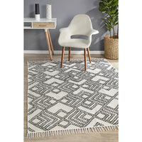 Quivira 479 Beige Black Abstract Patterned Modern Rug - Rugs Of Beauty - 2