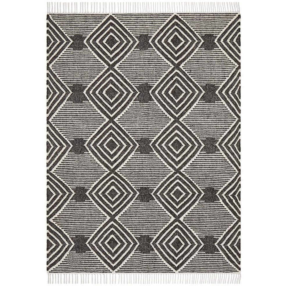 Quivira 484 Charcoal Grey Beige Diamond Patterned Modern Rug - Rugs Of Beauty - 1