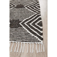 Quivira 484 Charcoal Grey Beige Diamond Patterned Modern Rug - Rugs Of Beauty - 4