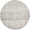 Manisa 751 Silver Grey Patterned Transitional Designer Round Rug - Rugs Of Beauty - 1