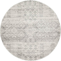 Manisa 751 Silver Grey Patterned Transitional Designer Round Rug - Rugs Of Beauty - 1
