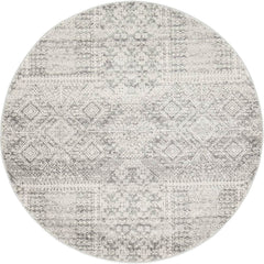 Manisa 751 Silver Grey Patterned Transitional Designer Round Rug - Rugs Of Beauty - 1