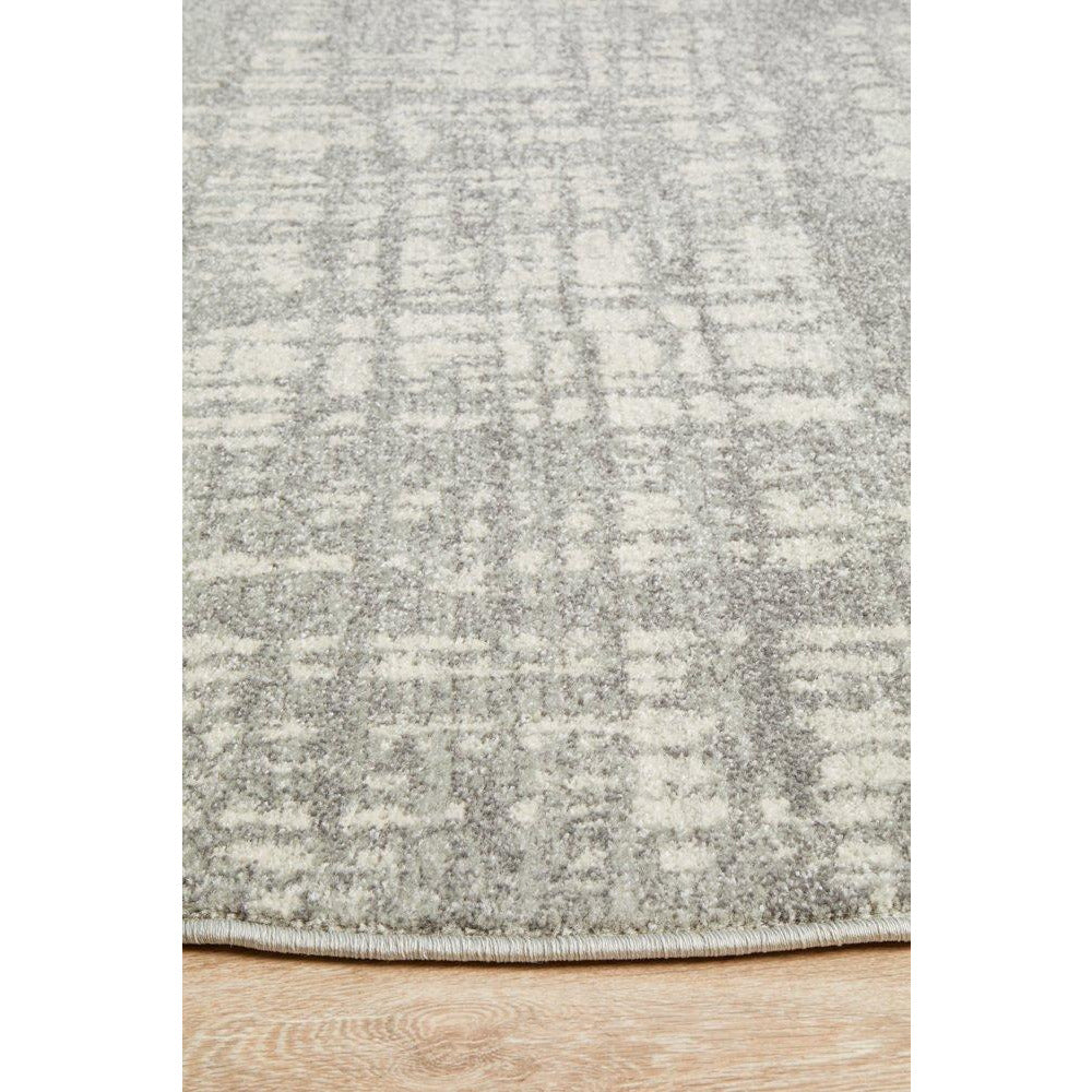 Manisa 754 Silver Grey Abstract Patterned Modern Designer Round Rug - Rugs Of Beauty - 6