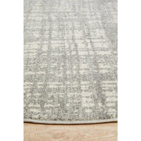 Manisa 754 Silver Grey Abstract Patterned Modern Designer Round Rug - Rugs Of Beauty - 6