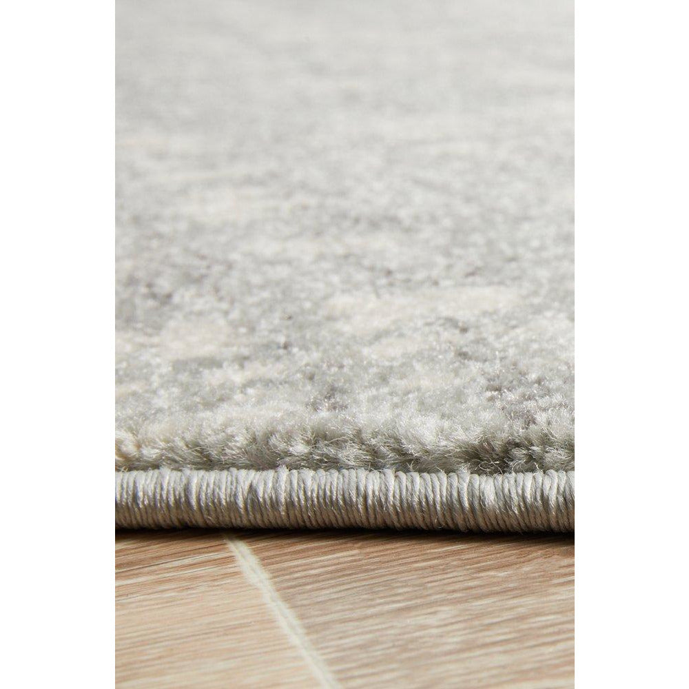 Manisa 754 Silver Grey Abstract Patterned Modern Designer Round Rug - Rugs Of Beauty - 8