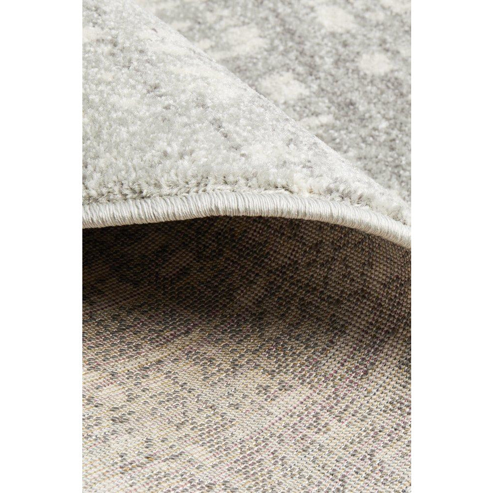 Manisa 754 Silver Grey Abstract Patterned Modern Designer Round Rug - Rugs Of Beauty - 9