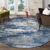 Manisa 755 Blue Abstract Patterned Modern Designer Round Rug - Rugs Of Beauty - 2
