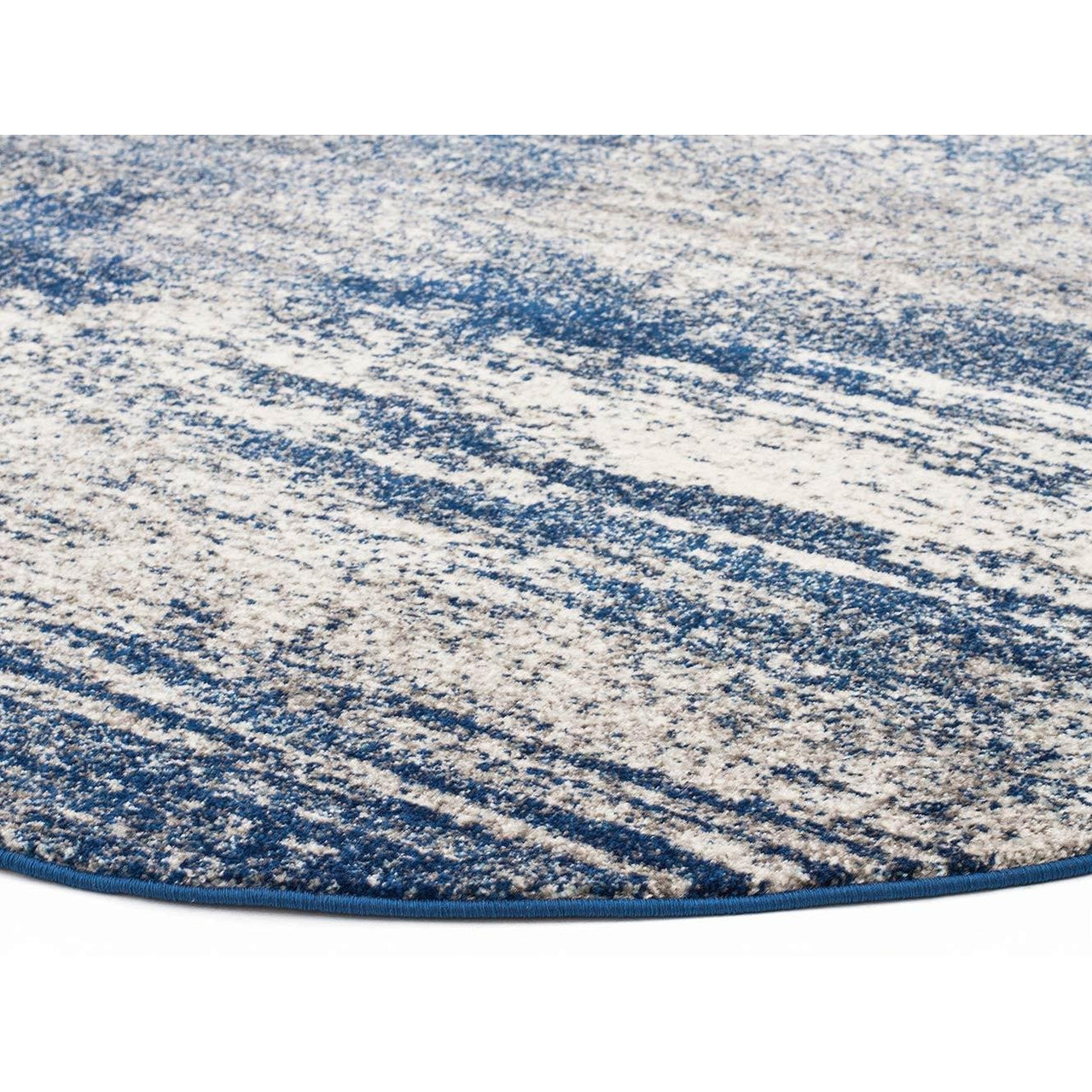 Manisa 755 Blue Abstract Patterned Modern Designer Round Rug - Rugs Of Beauty - 5