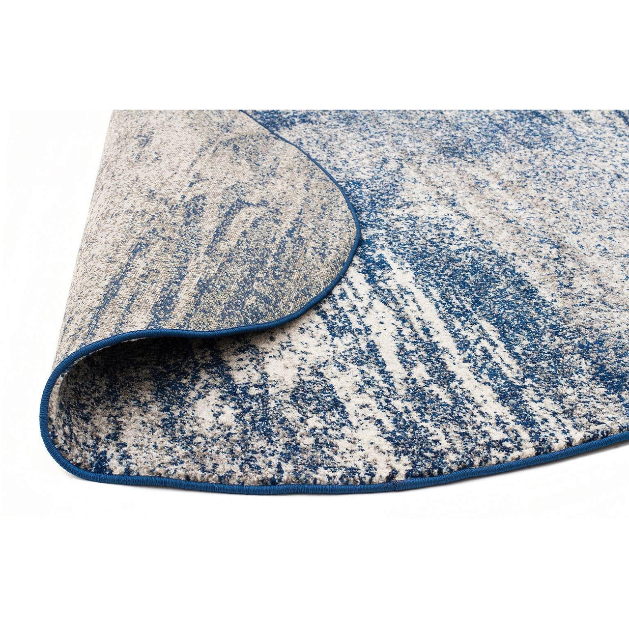 Manisa 755 Blue Abstract Patterned Modern Designer Round Rug - Rugs Of Beauty - 4