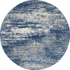 Manisa 755 Blue Abstract Patterned Modern Designer Round Rug - Rugs Of Beauty - 1
