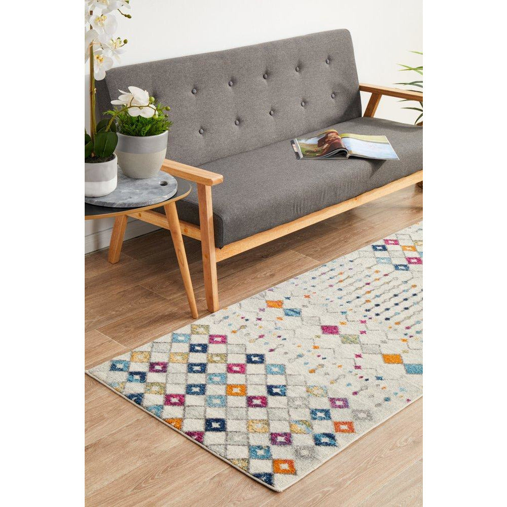 Manisa 756 Multi Coloured Patterned Transitional Designer Runner Rug