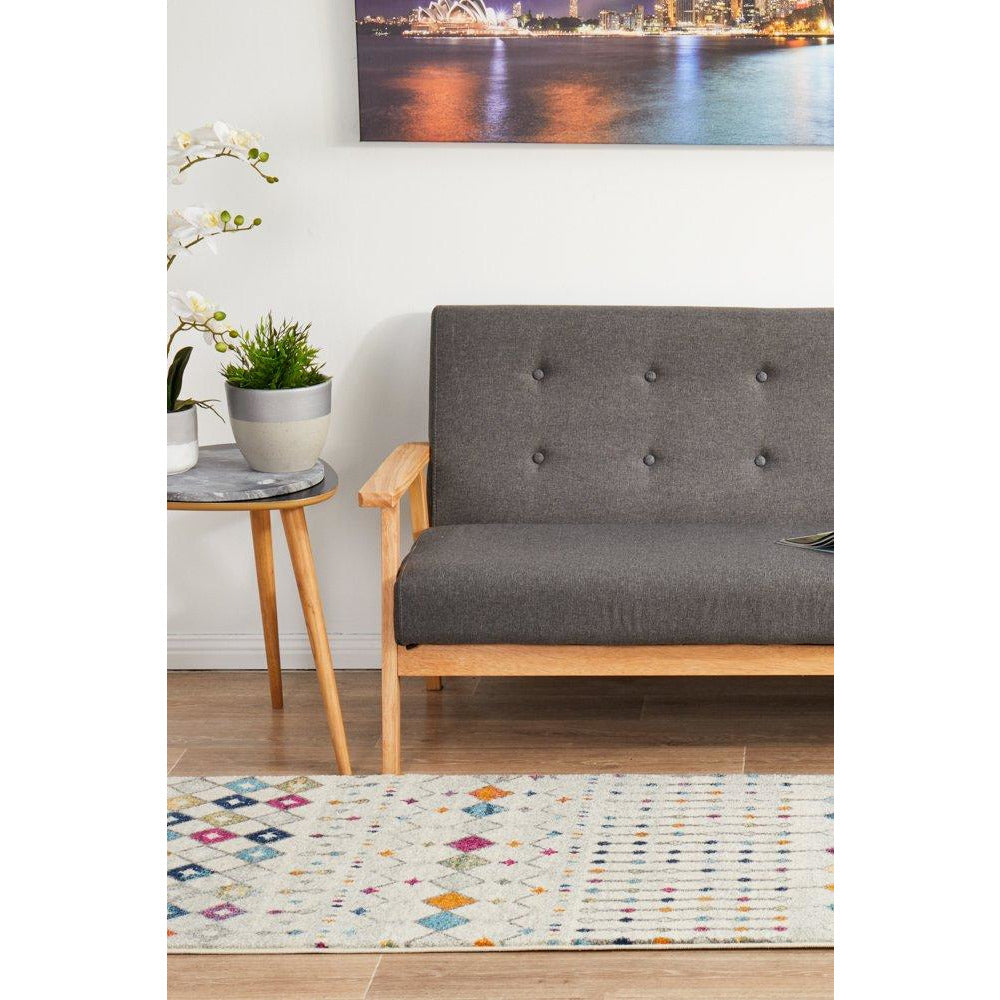 Manisa 756 Multi Coloured Patterned Transitional Designer Runner Rug