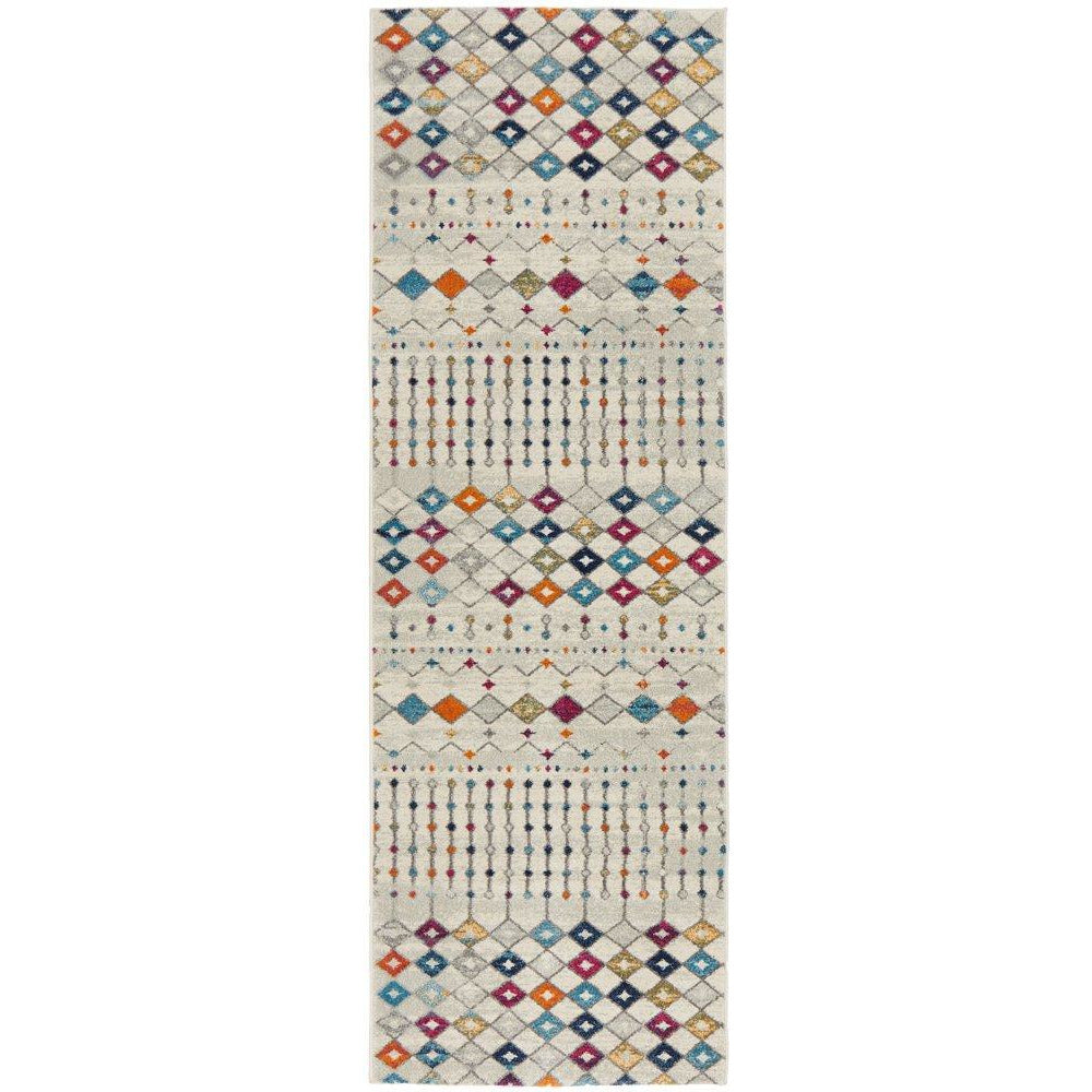 Manisa 756 Multi Coloured Patterned Transitional Designer Runner Rug - Rugs Of Beauty - 1