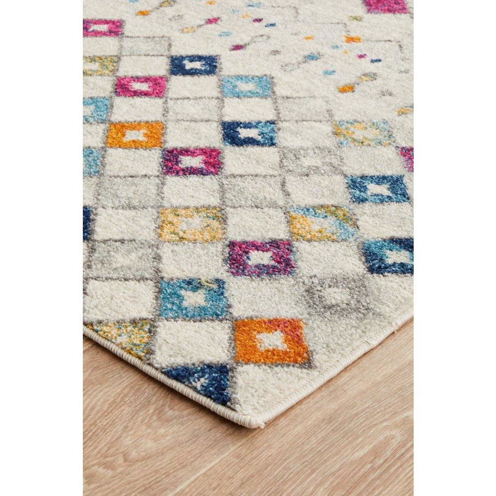 Manisa 756 Multi Coloured Patterned Transitional Designer Runner Rug
