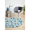 Manisa 757 Blue White Crystal Patterned Modern Designer Round Rug - Rugs Of Beauty - 4