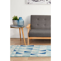 Manisa 757 Blue White Crystal Patterned Modern Designer Runner Rug - Rugs Of Beauty - 4