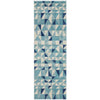 Manisa 757 Blue White Crystal Patterned Modern Designer Runner Rug - Rugs Of Beauty - 1