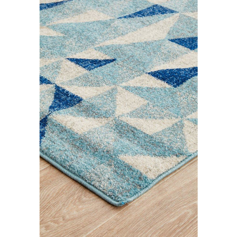 Manisa 757 Blue White Crystal Patterned Modern Designer Runner Rug - Rugs Of Beauty - 6