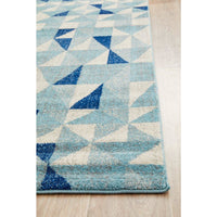 Manisa 757 Blue White Crystal Patterned Modern Designer Runner Rug - Rugs Of Beauty - 7
