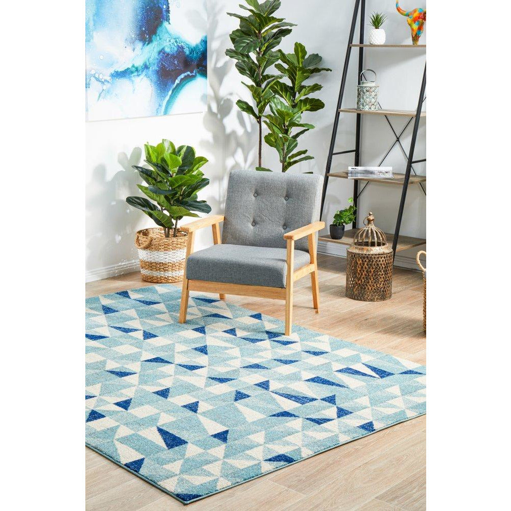 Manisa 757 Blue White Crystal Patterned Modern Designer Rug - Rugs Of Beauty - 3