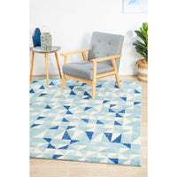 Manisa 757 Blue White Crystal Patterned Modern Designer Rug - Rugs Of Beauty - 4