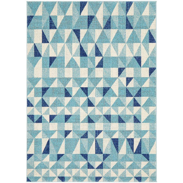 Manisa 757 Blue White Crystal Patterned Modern Designer Rug - Rugs Of Beauty - 1