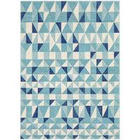 Manisa 757 Blue White Crystal Patterned Modern Designer Rug - Rugs Of Beauty - 1