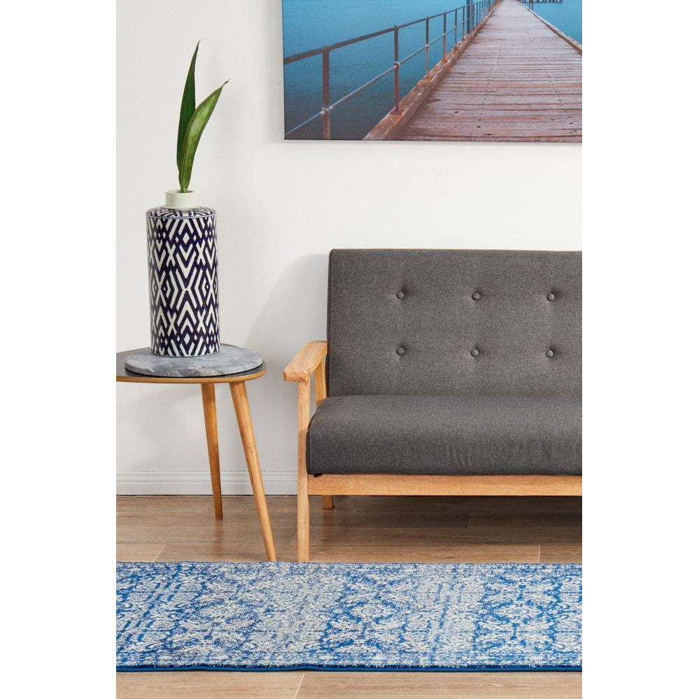 Manisa 758 Navy Blue Patterned Transitional Designer Runner Rug - Rugs Of Beauty - 4