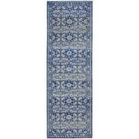 Manisa 758 Navy Blue Patterned Transitional Designer Runner Rug - Rugs Of Beauty - 1