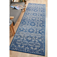 Manisa 758 Navy Blue Patterned Transitional Designer Runner Rug - Rugs Of Beauty - 2
