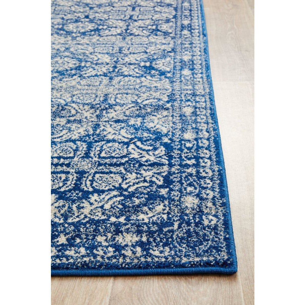 Manisa 758 Navy Blue Patterned Transitional Designer Runner Rug - Rugs Of Beauty - 7