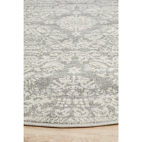 Manisa 758 Silver Grey Patterned Transitional Designer Round Rug - Rugs Of Beauty - 6