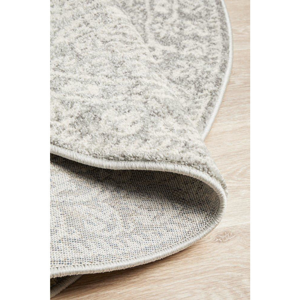 Manisa 758 Silver Grey Patterned Transitional Designer Round Rug - Rugs Of Beauty - 9