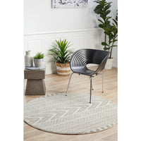 Manisa 759 Grey Patterned Beige Transitional Designer Round Rug - Rugs Of Beauty - 3