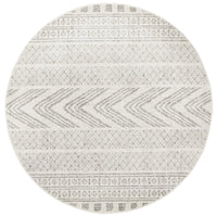 Manisa 759 Grey Patterned Beige Transitional Designer Round Rug - Rugs Of Beauty - 1