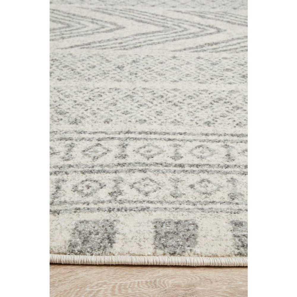 Manisa 759 Grey Patterned Beige Transitional Designer Round Rug - Rugs Of Beauty - 6