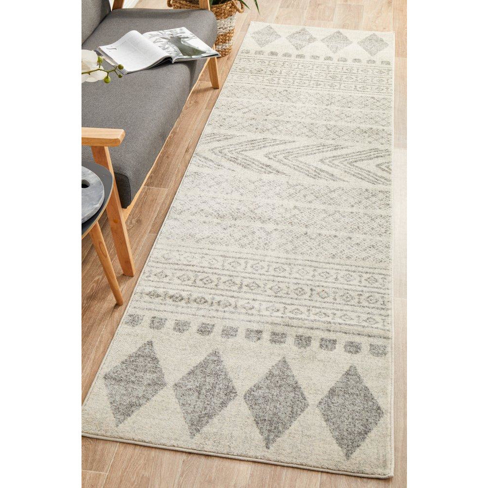 Manisa 759 Grey Patterned Beige Transitional Designer Runner Rug - Rugs Of Beauty - 2