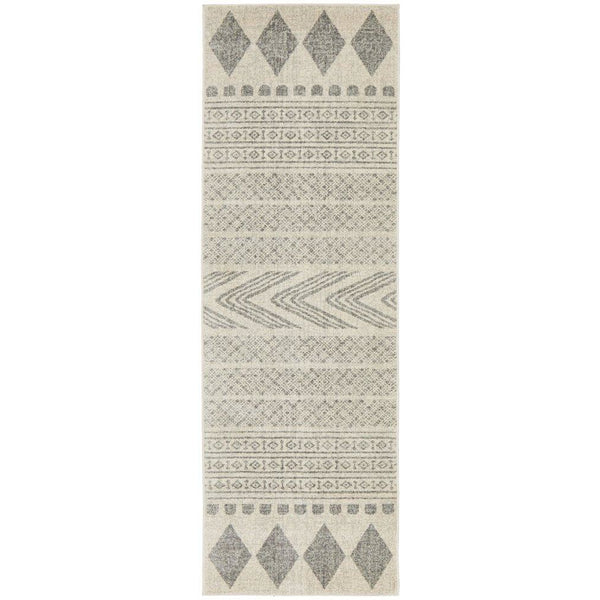 Manisa 759 Grey Patterned Beige Transitional Designer Runner Rug - Rugs Of Beauty - 1