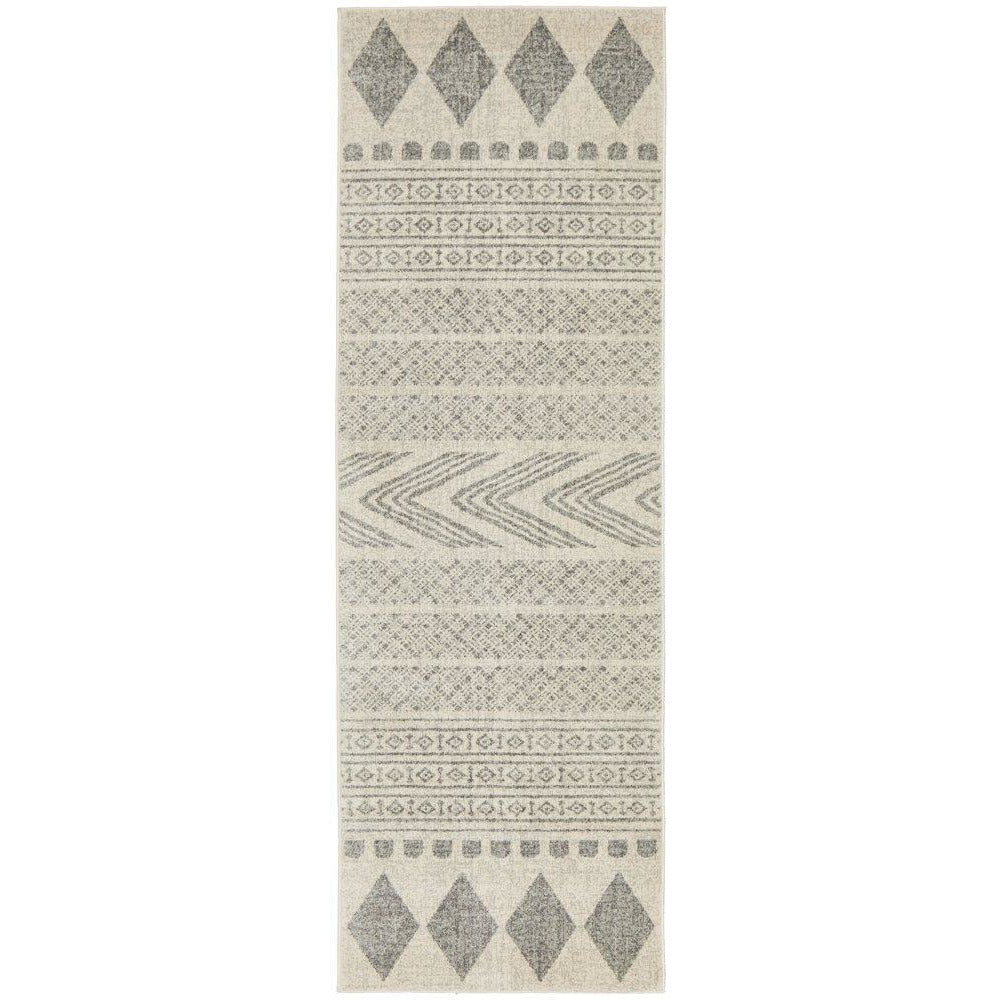 Manisa 759 Grey Patterned Beige Transitional Designer Runner Rug - Rugs Of Beauty - 1