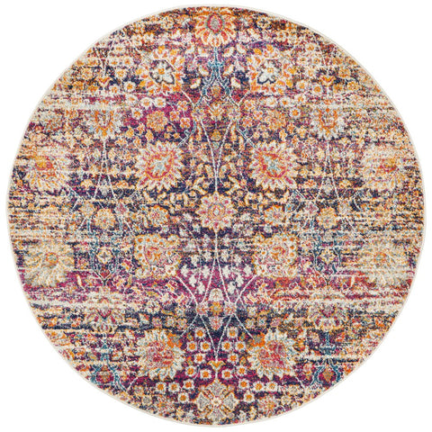 Manisa 760 Multi Patterned Transitional Designer Round Rug - Rugs Of Beauty - 1