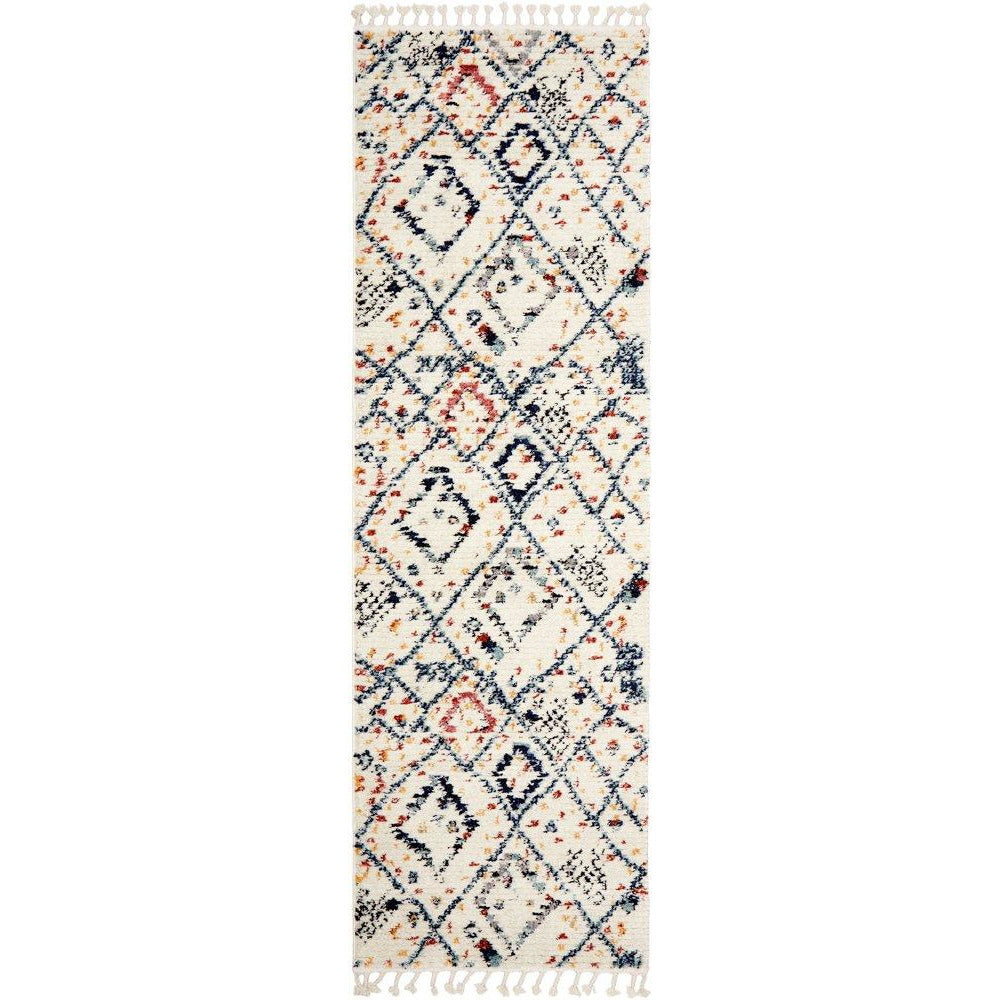 Ankara 3744 Blue Modern Tribal Patterned Hallway Runner Rug - Rugs Of Beauty - 1