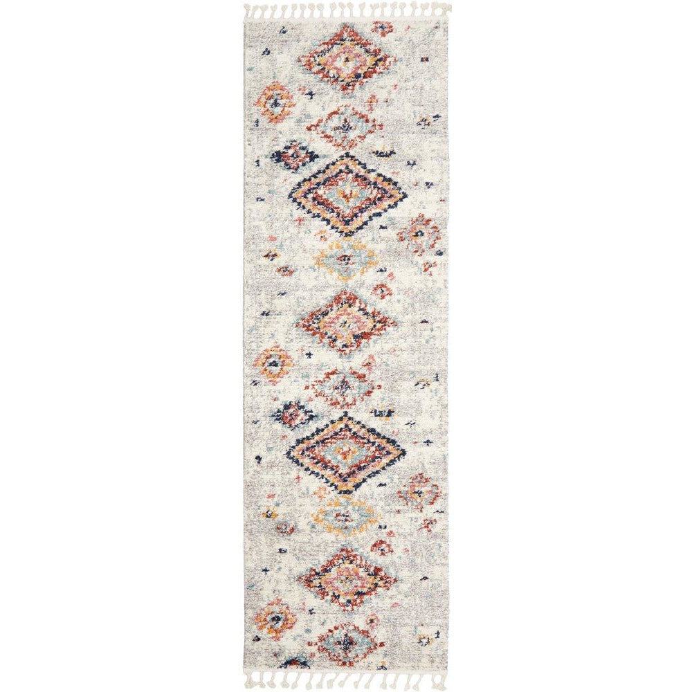 Ankara 3745 Silver Grey Modern Tribal Patterned Hallway Runner Rug - Rugs Of Beauty - 1
