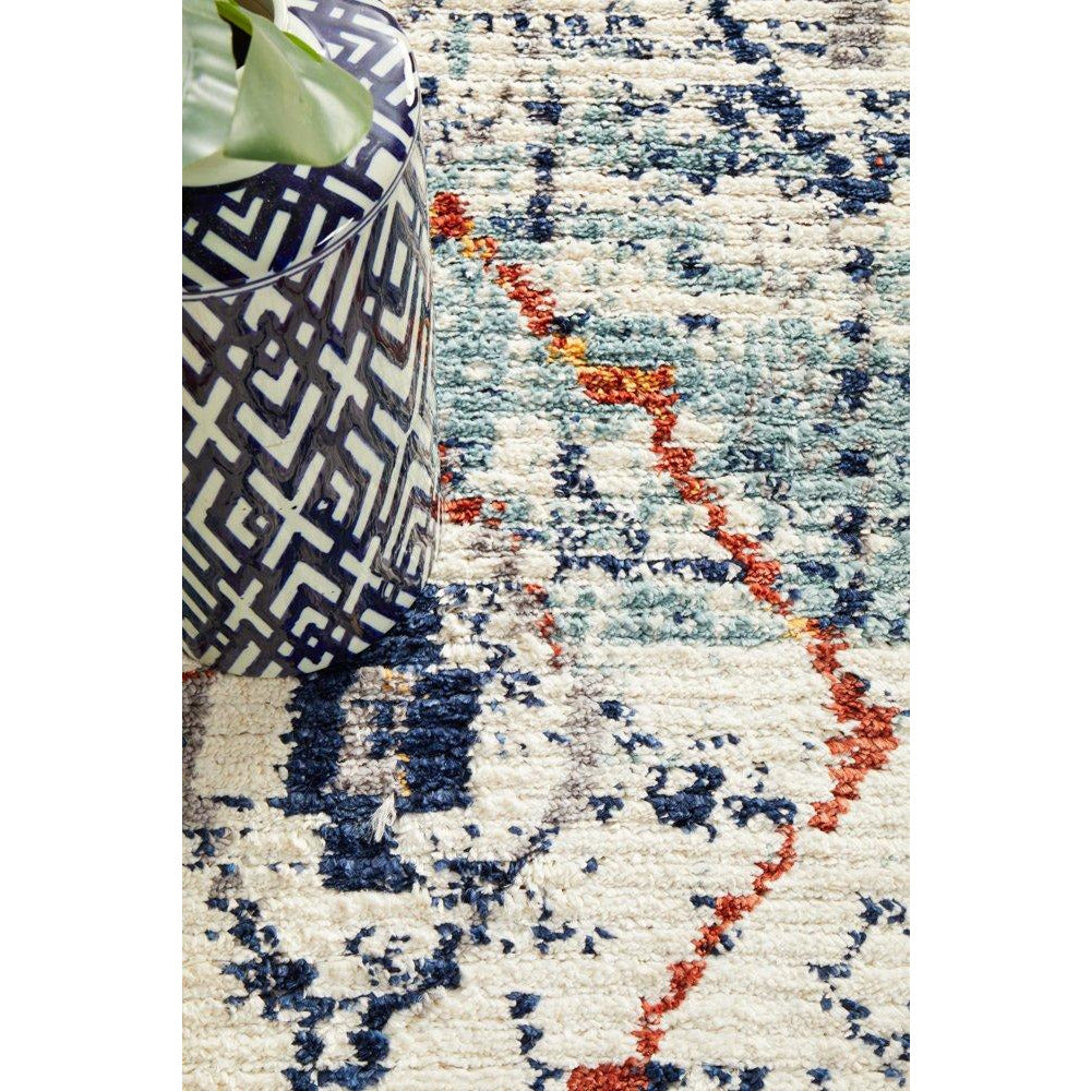 Ankara 3747 Blue Modern Tribal Patterned Hallway Runner Rug - Rugs Of Beauty - 8