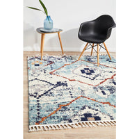 Ankara 3747 Blue Modern Tribal Patterned Rug - Rugs Of Beauty - 2