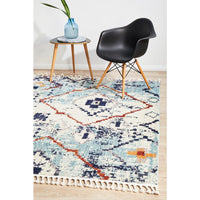 Ankara 3747 Blue Modern Tribal Patterned Rug - Rugs Of Beauty - 4