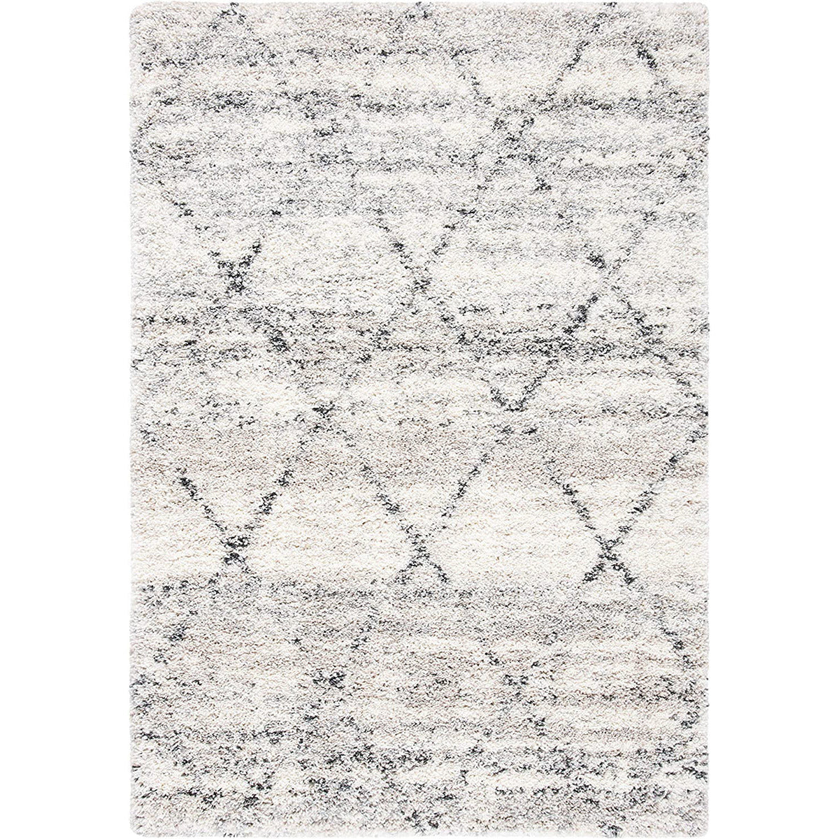 Boulder 4435 Modern Trellis Patterned Shaggy Rug - Rugs Of Beauty - 1